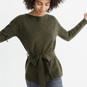 MADEWELL Boatneck Tie Waist Pullover Sweater NWT M